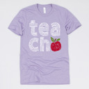 Small (UNISEX) Dark Lavender Teacher Graphic Tee for Back to School, Teacher Gifts, and Educators