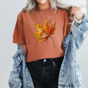 Small (UNISEX) Fall Orange Leaf: Yam Trendy Fall and Halloween T-Shirts – Cute Spooky Season Graphic Tees for Moms, Teachers, Pumpkin Patch, and 31 Days of Halloween