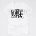 Medium Ash (Call In Sick My Arm Is In A Cast) Funny Dad Gift Tees – Puns, Camping, Fishing, and Outdoorsy Humor