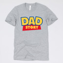 Medium (UNISEX) Dad Story: Athletic Grey Fandom Dad Gift Graphic Tees – Funny Parody and Pop Culture Tees for Dads