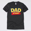 Medium (UNISEX) Dad Story: Heather Charcoal Fandom Dad Gift Graphic Tees – Funny Parody and Pop Culture Tees for Dads