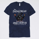 Medium (UNISEX) Dadalorian Snacks: Navy Fandom Dad Gift Graphic Tees – Funny Parody and Pop Culture Shirts for Dads