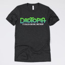 Medium (UNISEX) Dadtopia: Heather Charcoal Fandom Dad Gift Graphic Tees – Funny Parody and Pop Culture Tees for Dads
