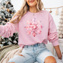  Pink Christmas Hand Painted Watercolor Snowflake Bella Sweaters