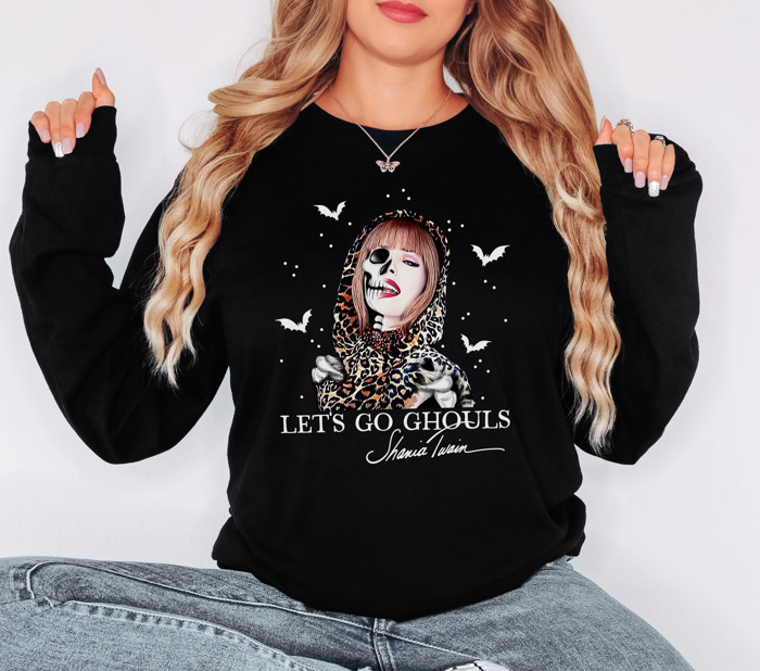 Bella Canvas Shania Twain Let’s Go Ghouls Sweater – Trendy Halloween Pullover, Perfect Pumpkin Patch, Popular Mom & Teacher Top, Fun Gift Idea