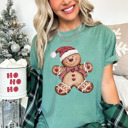 Small (UNISEX) Gingerbread Man: Light Green Trendy Christmas T-Shirts, Santa, Reindeer, Gingerbread, and Festive Holiday Graphic Tees for Cookie Exchanges, Christmas Lights, and Holiday Gifts
