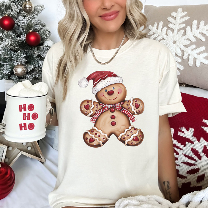 Trendy Christmas T-Shirts, Santa, Reindeer, Gingerbread, and Festive Holiday Graphic Tees for Cookie Exchanges, Christmas Lights, and Holiday Gifts