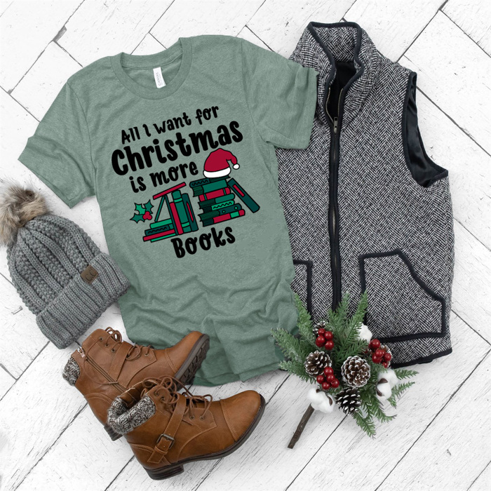 Cozy Christmas Reading T-Shirts - Festive Holiday Book Lover Tees for Teachers, Librarians, Bookworms, and Cozy Gift Ideas