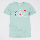 Small (UNISEX) Holiday Stethoscopes: Dusty Blue Christmas Nurse T-Shirts – Festive Holiday Tees for Nurses, Medical Staff, and Holiday Gifts