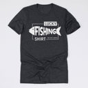 Medium Heather Charcoal (Lucky Fishing Shirt) Funny Dad Gift Tees – Puns, Camping, Fishing, and Outdoorsy Humor