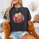 Small (UNISEX) Maroon Pumpkin: Pepper Cozy Thanksgiving Holiday Tees – Pumpkins, Turkeys, and Thankful Vibes, Family Gatherings, Holiday Comfort, Trendy Friendsgiving