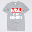 Medium (UNISEX) Marvel At My Dadness: Athletic Grey Fandom Dad Gift Graphic Tees – Funny Parody and Pop Culture Tees for Dads