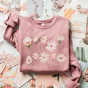  Watercolor Daisy Bella Canvas Graphic Sweaters