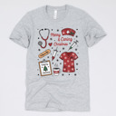Small (UNISEX) Merry Caring Christmas: Athletic Grey Christmas Nurse T-Shirts – Cute Holiday Gift Tees for Nurses, Labor and Delivery, CNAs, and Healthcare