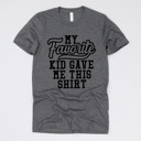 Medium (UNISEX) My Favorite Kid Gave Me This Shirt-Black Ink: Heather Grey Funny Graphic Tees for Awesome Dads