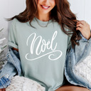 Small (UNISEX) Noel: Bay Vintage Minty Christmas Holiday Tees – Santa, Reindeer, Snowman, Noël, and Poinsettia for Classic Holiday Cheer, Cozy Winter Style, and Holiday Gift Ideas