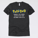 Medium (UNISEX) PokeDad: Heather Charcoal Fandom Dad Gift Graphic Tees – Funny Parody and Pop Culture Shirts for Dads