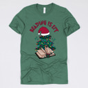 Small (UNISEX) Reading Is Lit: Pine Cozy Christmas Reading T-Shirts - Festive Holiday Book Lover Tees for Teachers, Librarians, Bookworms, and Cozy Gift Ideas