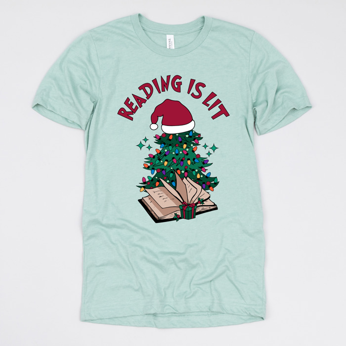 Cozy Christmas Reading T-Shirts - Festive Holiday Book Lover Tees for Teachers, Librarians, Bookworms, and Cozy Gift Ideas