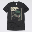 Medium (UNISEX) Rebel Dad: Heather Charcoal Fandom Dad Gift Graphic Tees – Funny Parody and Pop Culture Shirts for Dads