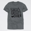 Medium Heather Grey (Reel Great Dad) Funny Dad Gift Tees – Puns, Camping, Fishing, and Outdoorsy Humor