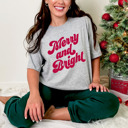  Bella Canvas Retro Style Merry and Bright Graphic Tee