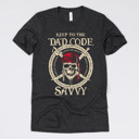 Medium (UNISEX) Savvy Dad Code: Heather Charcoal Fandom Dad Gift Graphic Tees – Funny Parody and Pop Culture Shirts for Dads