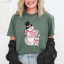 Small (UNISEX) Snowman: Moss Vintage Minty Christmas Holiday Tees – Santa, Reindeer, Snowman, Noël, and Poinsettia for Classic Holiday Cheer, Cozy Winter Style, and Holiday Gift Ideas