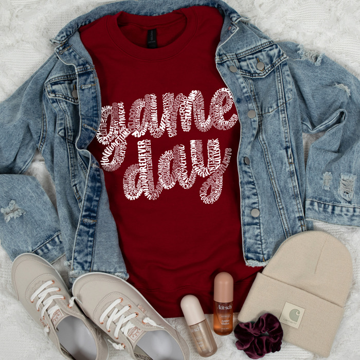 Cozy Game Day Football Sweatshirt – for Fans, Sports Moms, Tailgates, Football Season Gift Idea