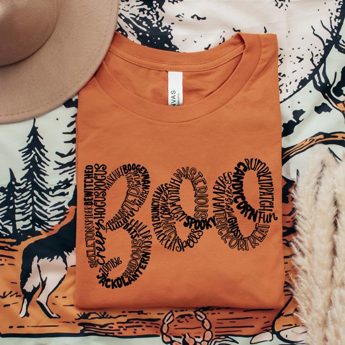 Trendy Boo Halloween Tee – Spooky Season Shirt, 31 Days of Halloween Tee, Teacher Halloween Gift T-Shirt, Pumpkin Patch Top