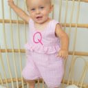  Personalized Seersucker Ruffle Romper | 8 Colors