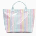  LAMINATED TOTE BAG Striped Monogrammed