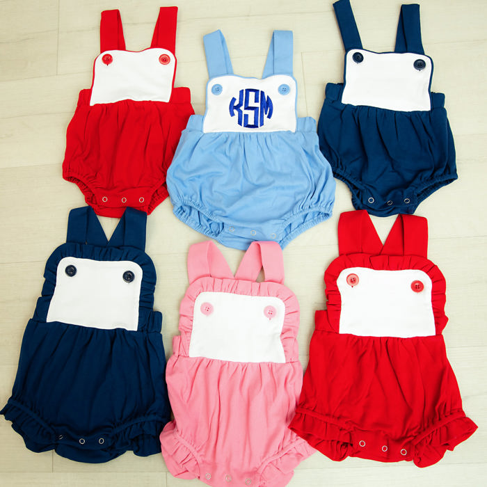 Monogrammed unisex Knit Color Block Sunsuit | 3 Colors 