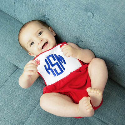 Monogrammed unisex Knit Color Block Sunsuit | 3 Colors 