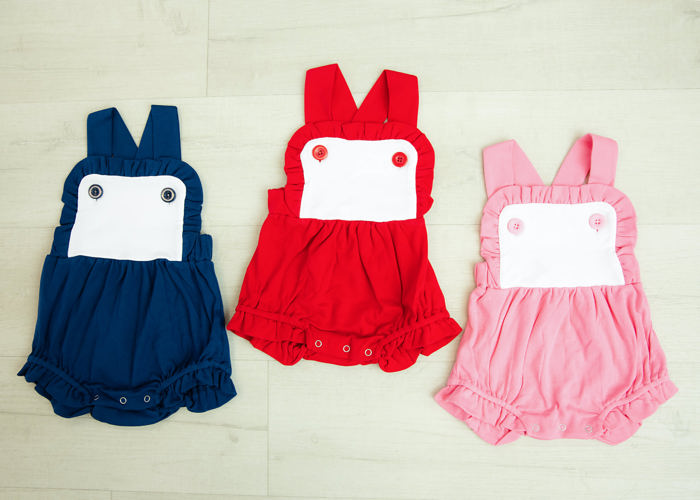 Monogrammed Girls Knit Color Block Sunsuit | 3 Colors