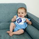  Monogrammed unisex Knit Color Block Sunsuit | 3 Colors 