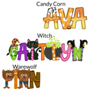 Long Sleeves Halloween Monster Mash Name Bubble | 11 Alphas 