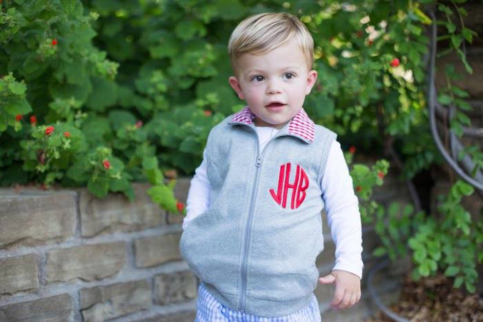 Gingham Trimmed Vest Monogrammed | 8 Colors