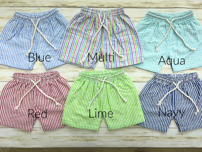 Monogrammed Seersucker Swim | Sizes 12M-10Y