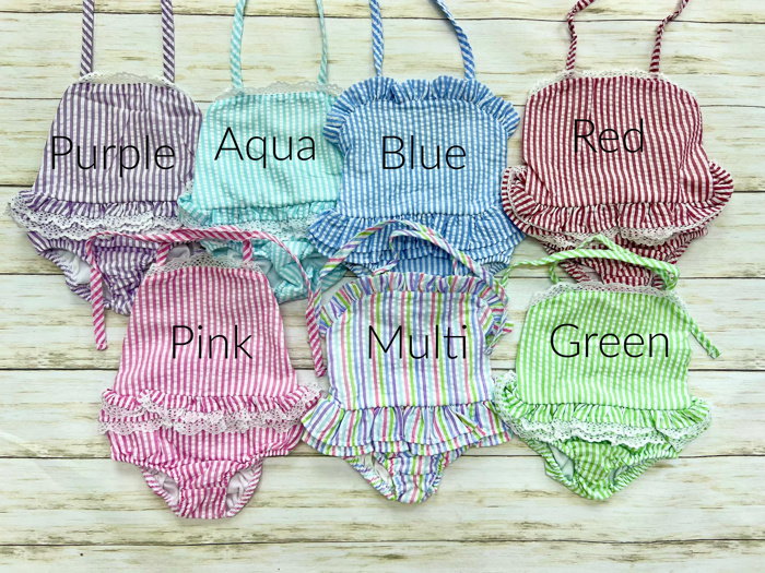 Monogrammed Seersucker Swim | Sizes 12M-10Y