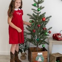  Girls Holiday Corduroy Dress Personalized Monogram | 3 Colors