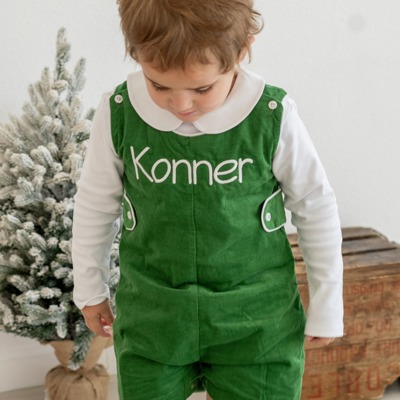 Boys Corduroy JonJon Holiday Wear Personalized Embroidery | 3 Colors
