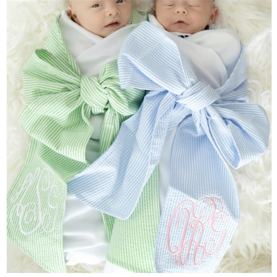 Baby Swaddle Blanket Monogrammed | 3 Colors