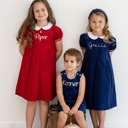  Girls Holiday Corduroy Dress Personalized Monogram | 3 Colors