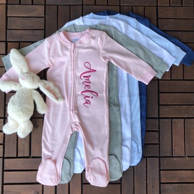Embroidered Baby and Toddler Footies Personalized | 6 Colors