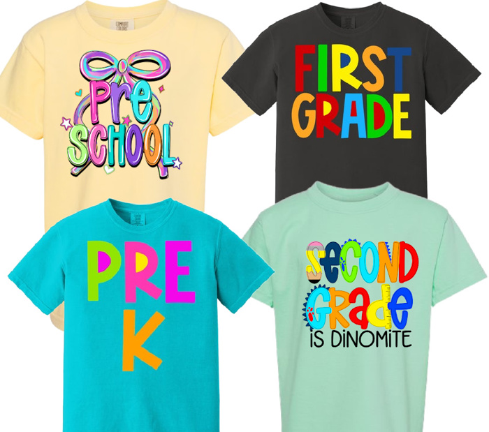 Back to School Grade Tee | 5 Designs