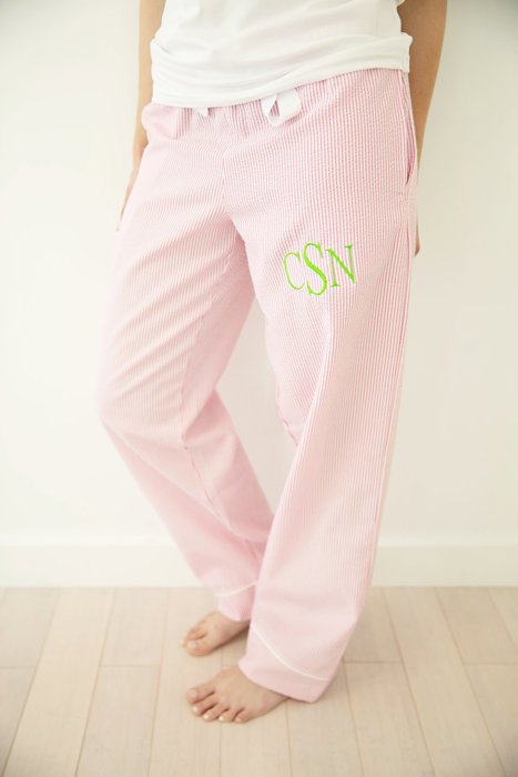 Seersucker Lounge pants Monogrammed | 4 Colors| Sizes AS-A2XL