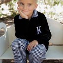  Gingham Trimmed Pullover Monogrammed | 8 Colors