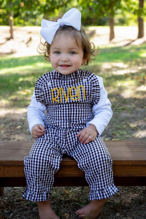 Gingham Ruffled Longall Personalized | 8 Colors