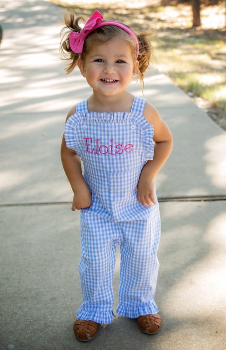 Gingham Ruffled Longall Personalized | 8 Colors